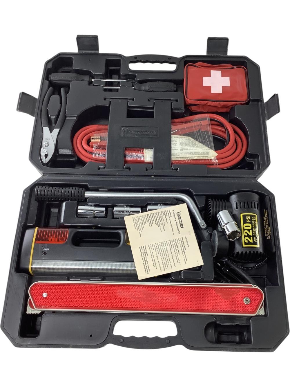 Emergency Car Kit (jumper cables, flares, tools, first aid)