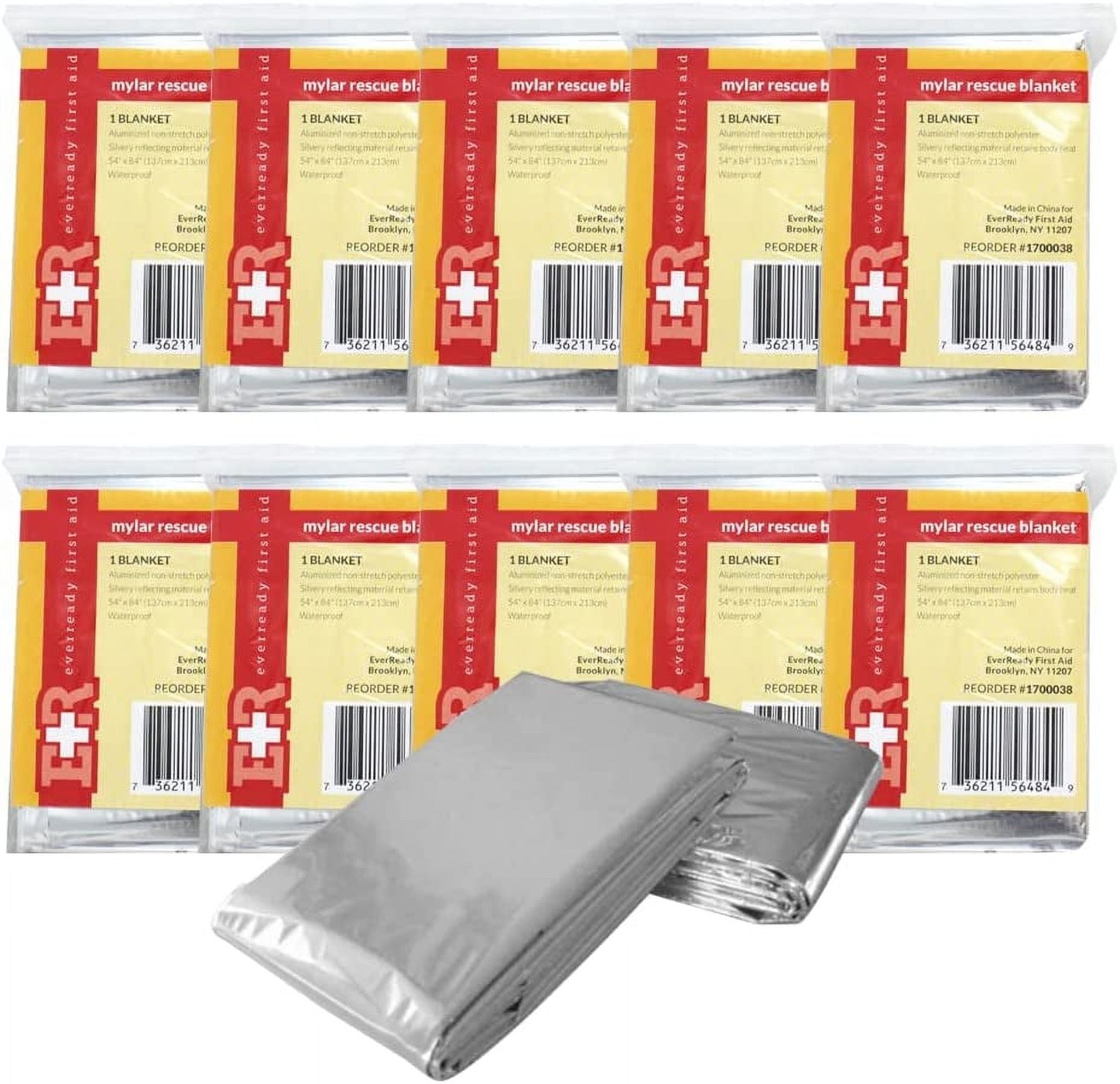 Emergency Mylar Thermal Blankets (10-pack)